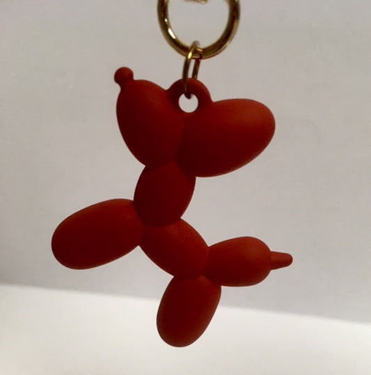 Balloon Dog Keychain - Matte Lifeguard Red