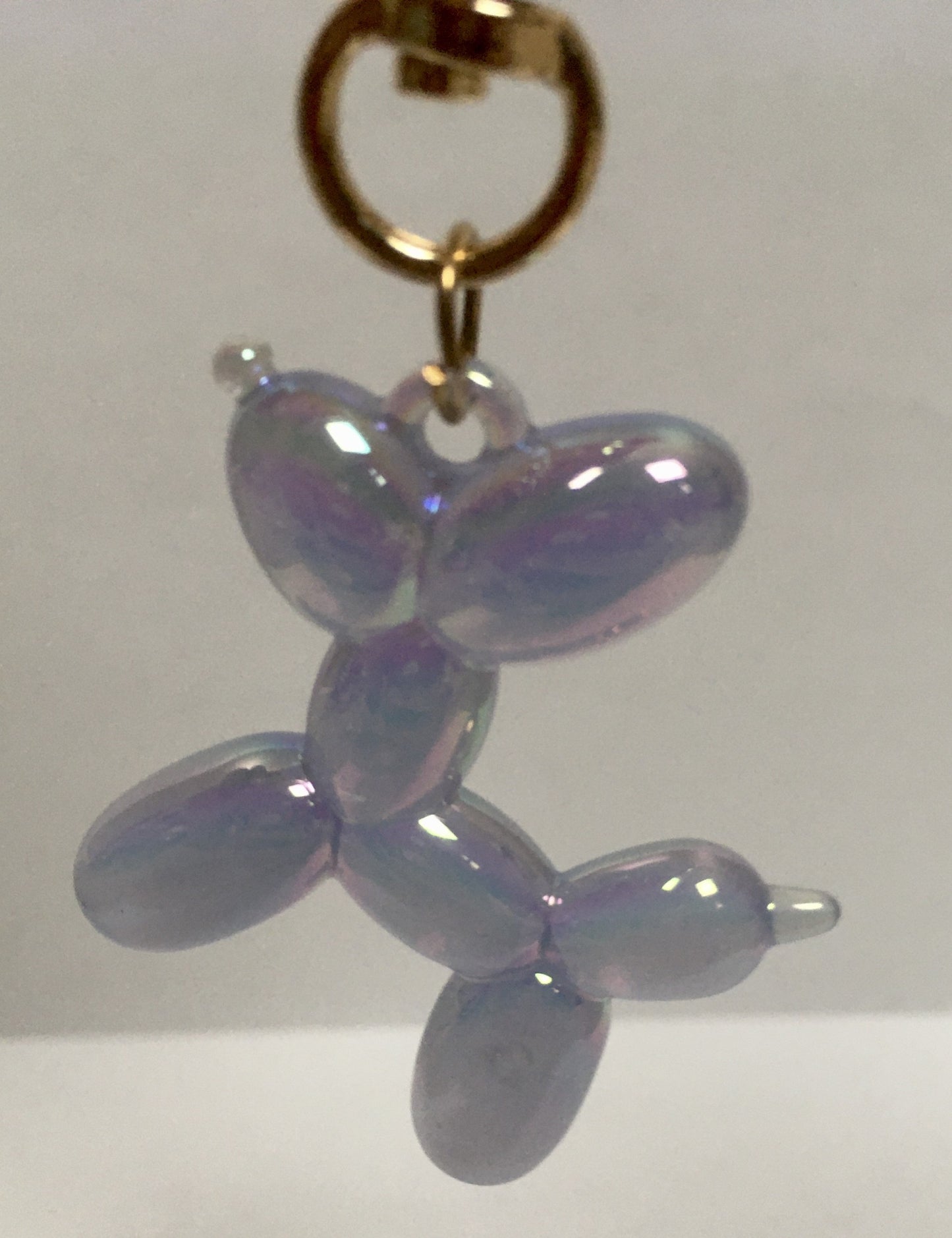 Balloon Dog Keychain - Cloudy Iridescent Pale Lavender