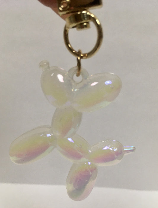 Balloon Dog Keychain - Iridescent Pearl