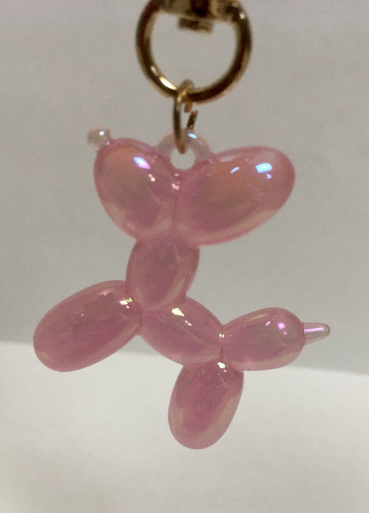 Balloon Dog Keychain - Iridescent Pink Rose