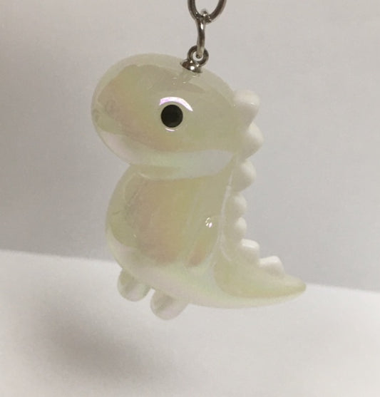 Dinosaur Keychain - Iridescent Pearl