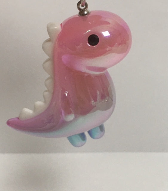 Dinosaur Keychain - Pink and Periwinkle Ombre